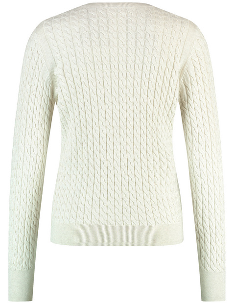 Nachhaltiger Strickpullover mit Zopfmuster