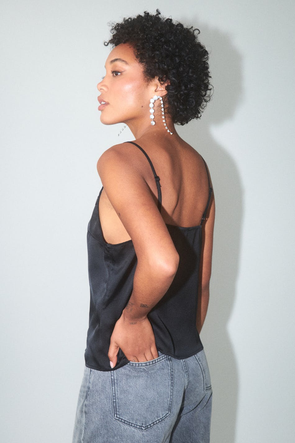 Lace satin singlet
