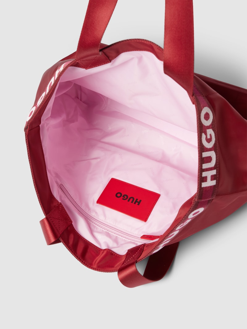 Tote Bag mit Logo-Details Modell 'Becky' in bordeaux rot