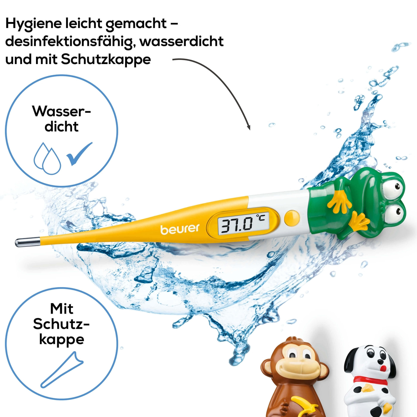 Beurer Express-Thermometer BY 11 Dog-Baby Fieberthermometer im Hunde-Design mit Express-Messzeit