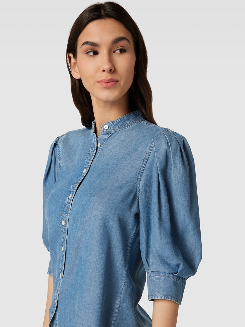 Jeansbluse mit Stehkragen Modell 'DIZONA' in jeans