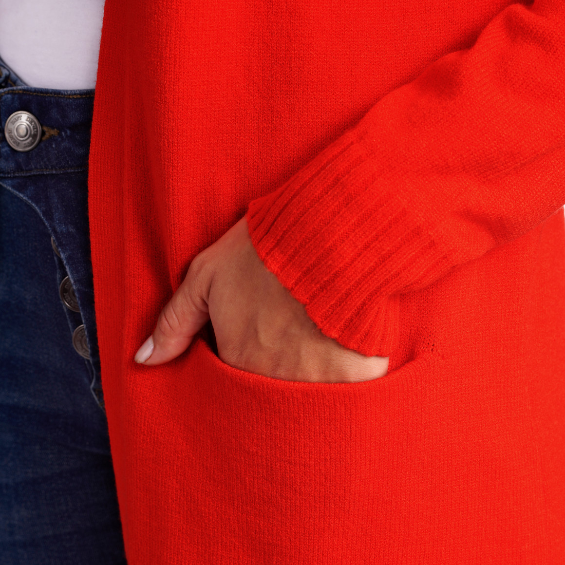 Damen Strickjacke mit zwei Einschubtaschen