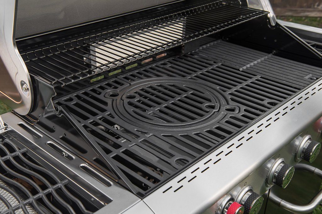 nexgrill Gasgrill 5B Deluxe 5+3 Brenner, Heckbrenner, Keramik-Seitenbrenner & Seitenkochfeld, 25KW, Aufbaumaß: 152x59x120 cm