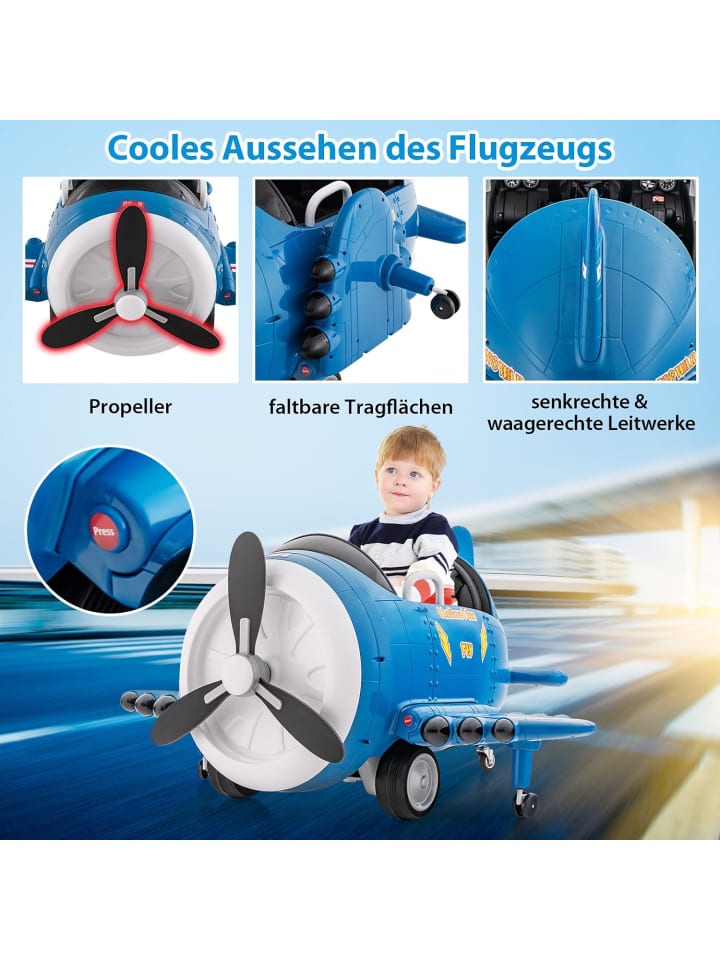 COSTWAY Elektroflugzeug Aufsitz ab 3 Jahren in Blau günstig kaufen onesize