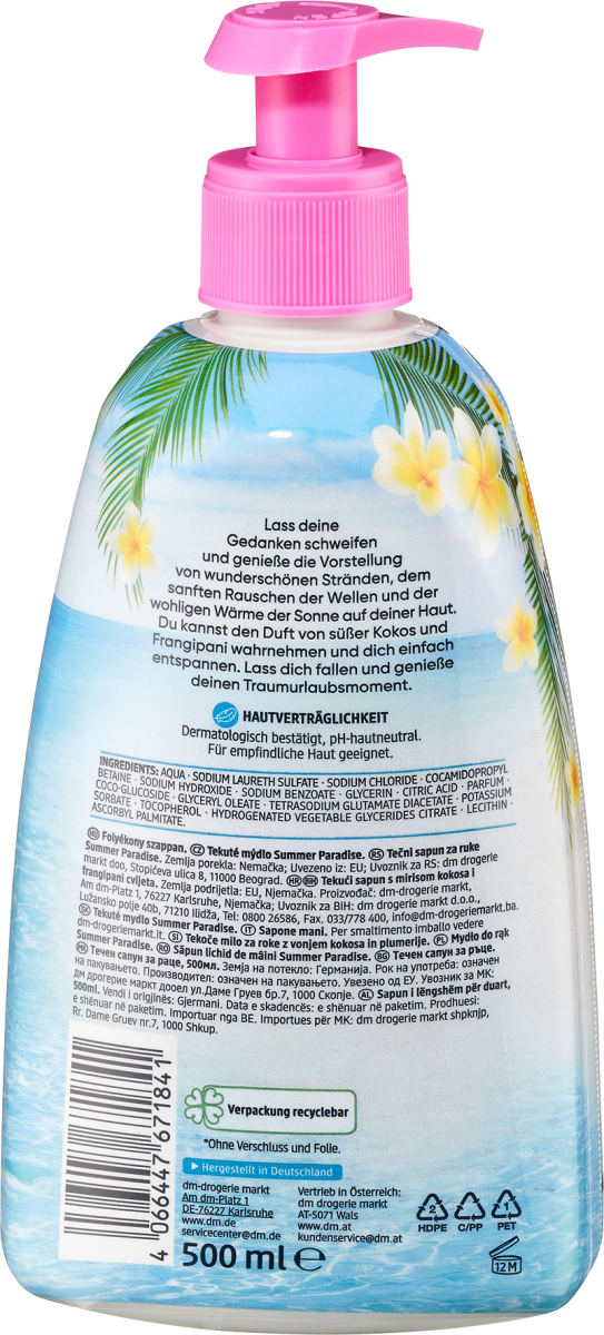 Cremeseife Summer Paradise, 500 ml