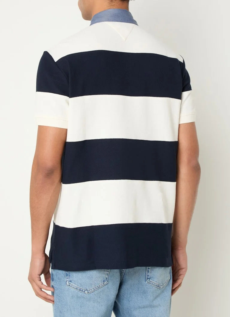 Tommy Hilfiger  Regular fit polo met streepprint en structuur
