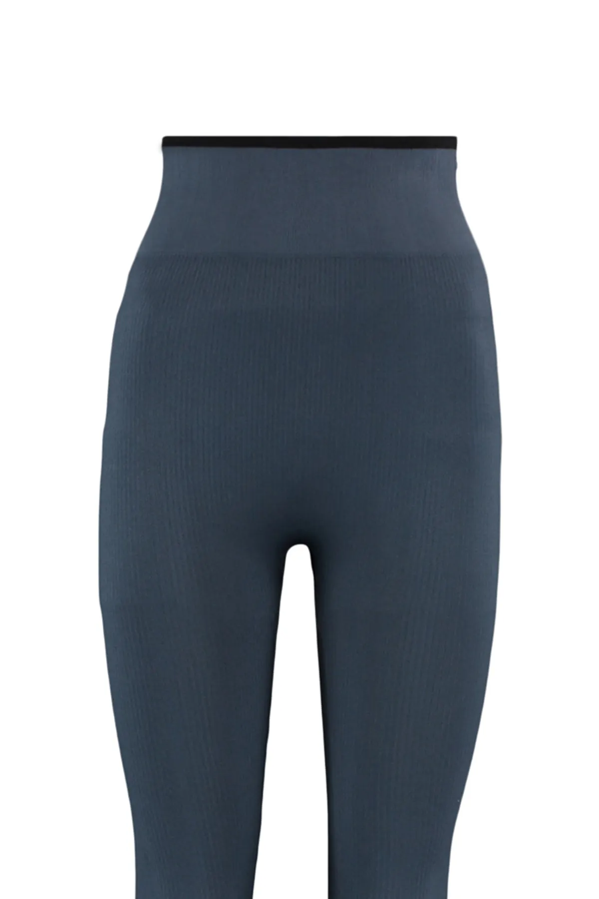 Trendyol Collection  Anthrazitfarbene nahtlose/nahtlose Kontrastfarben-detaillierte gestrickte Sportstrumpfhose in voller Länge TWOAW23TY00030