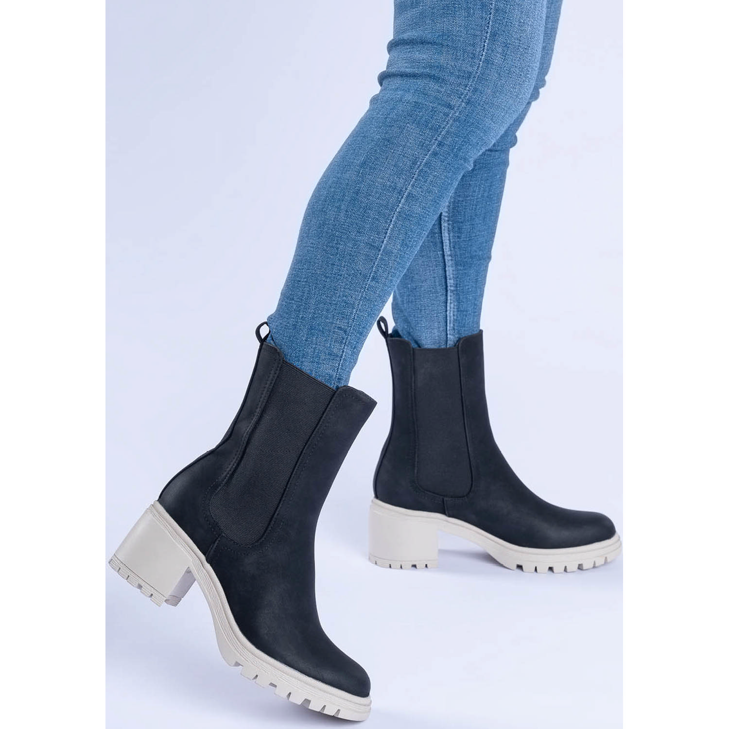 Palado Thasos 018-1401, Chelsea Boots, Damen, Schwarz/Cream