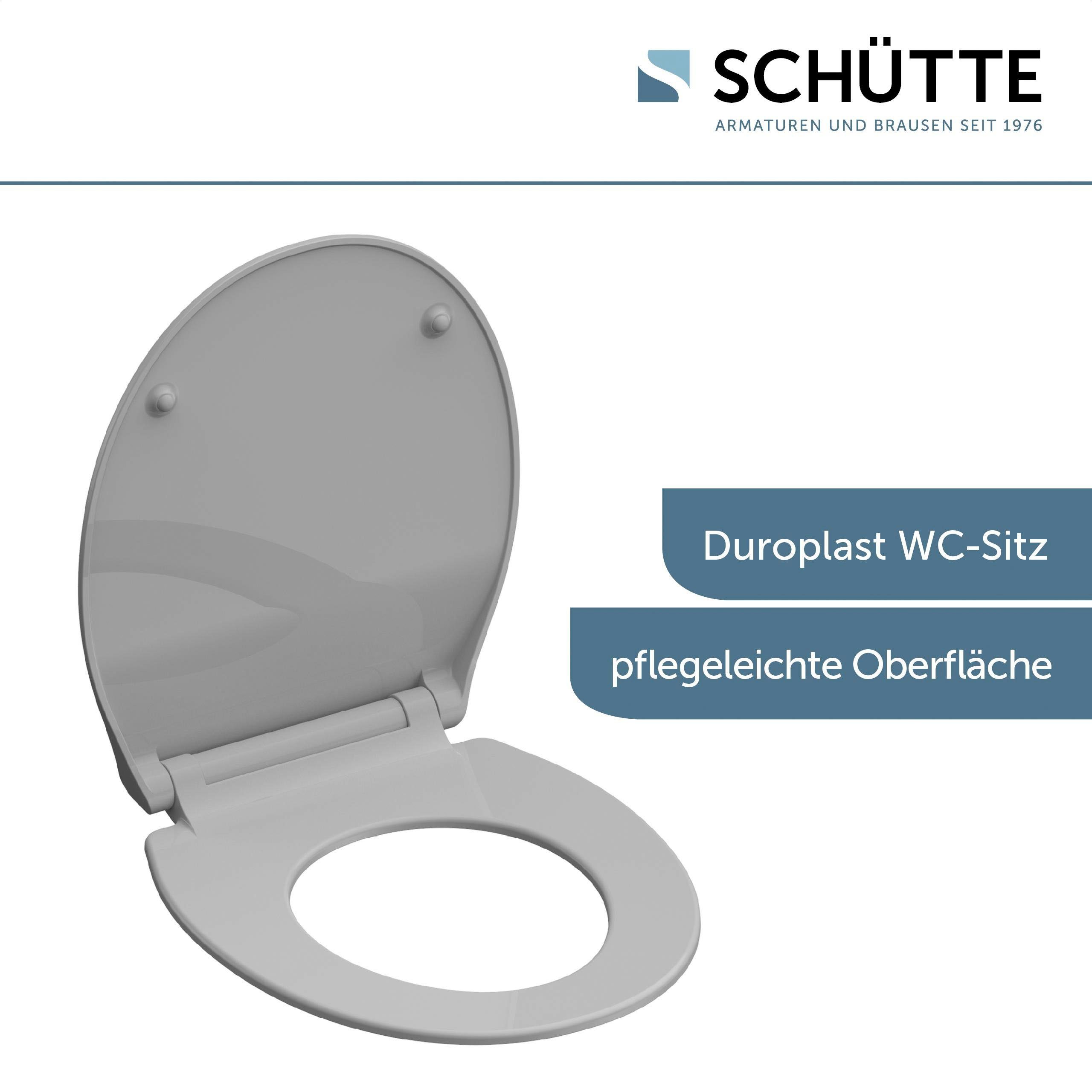 Schütte WC-Sitz SLIM, Duroplast, Absenkautomatik, Schnellverschluss, besonders flache Form