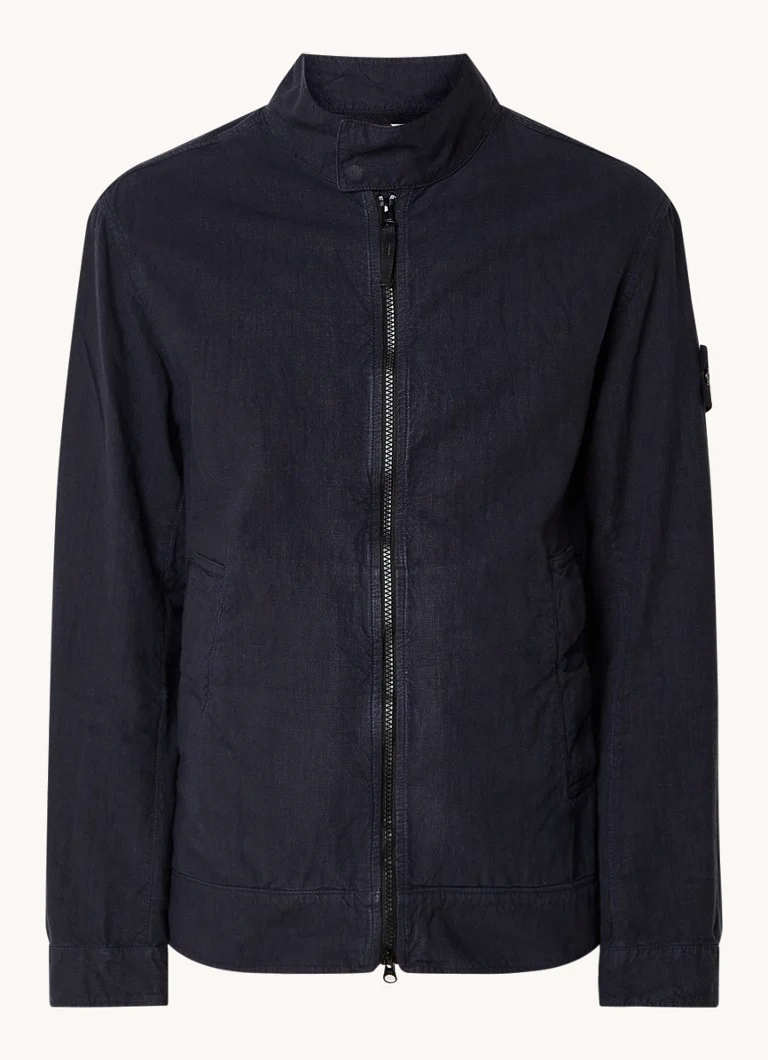 Stone Island 42130 Jakna od mješavine lana s logotipom i bočnim džepovima
