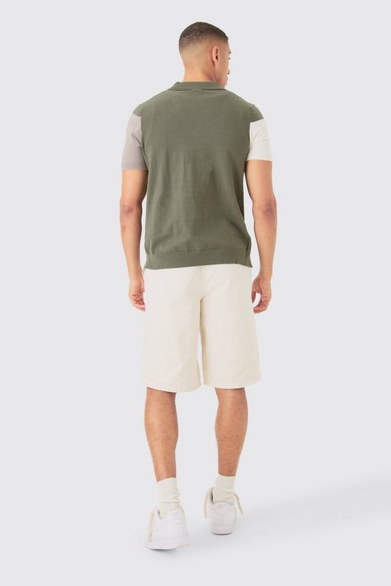 Kurzärmliges Colorblock Hemd