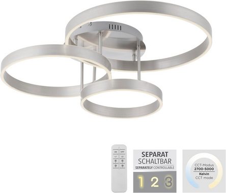 Leuchten Direkt Deckenleuchte LILLUTI, dimmbar über Fernbedienung, LED fest integriert, Warmweiß, LED, Fernbedienung, Funk inkl., separat steuerbar über FB