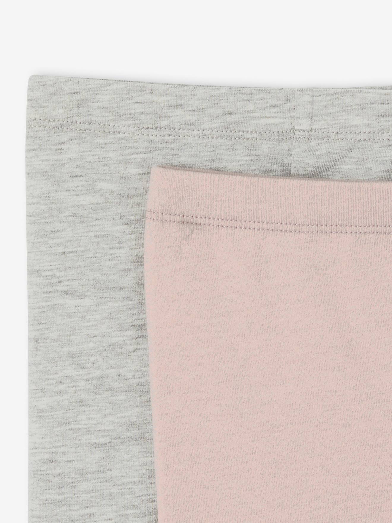 Lot de 2 leggings longs bébé fille BASICS gris chiné