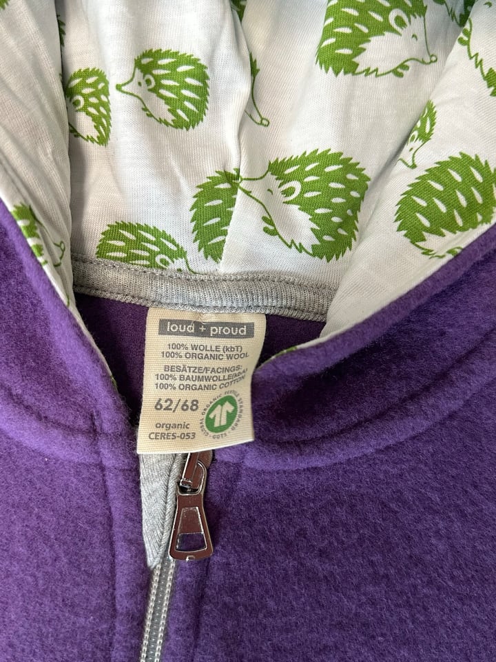 loud   proud Woll-Fleecejacke in Lila günstig kaufen 62/68