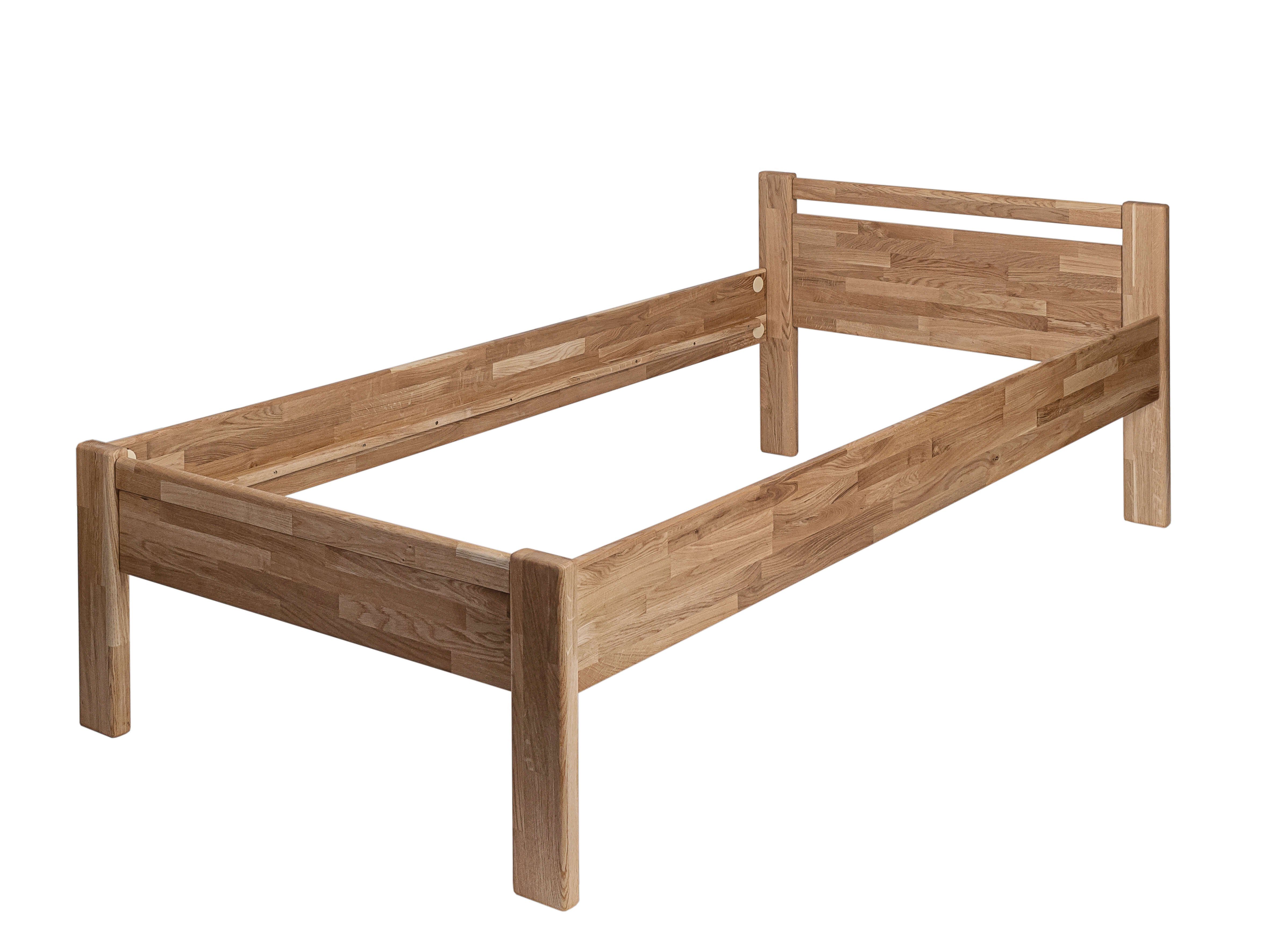 Krok Wood Massivholzbett Krok Wood Seniorenbett SiSi aus Massivholz Eiche in Komforthöhe