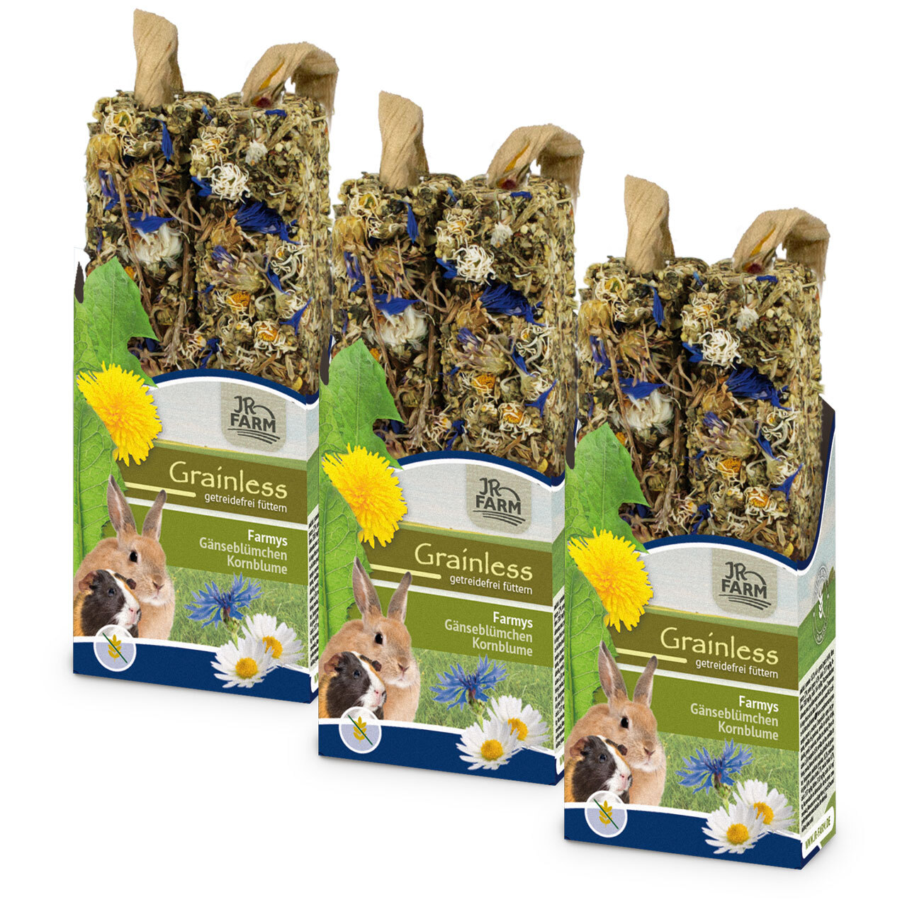 JR Farm Snacks JR Farm Grainless Farmy's Gänseblümchen-Kornblume 3Stk