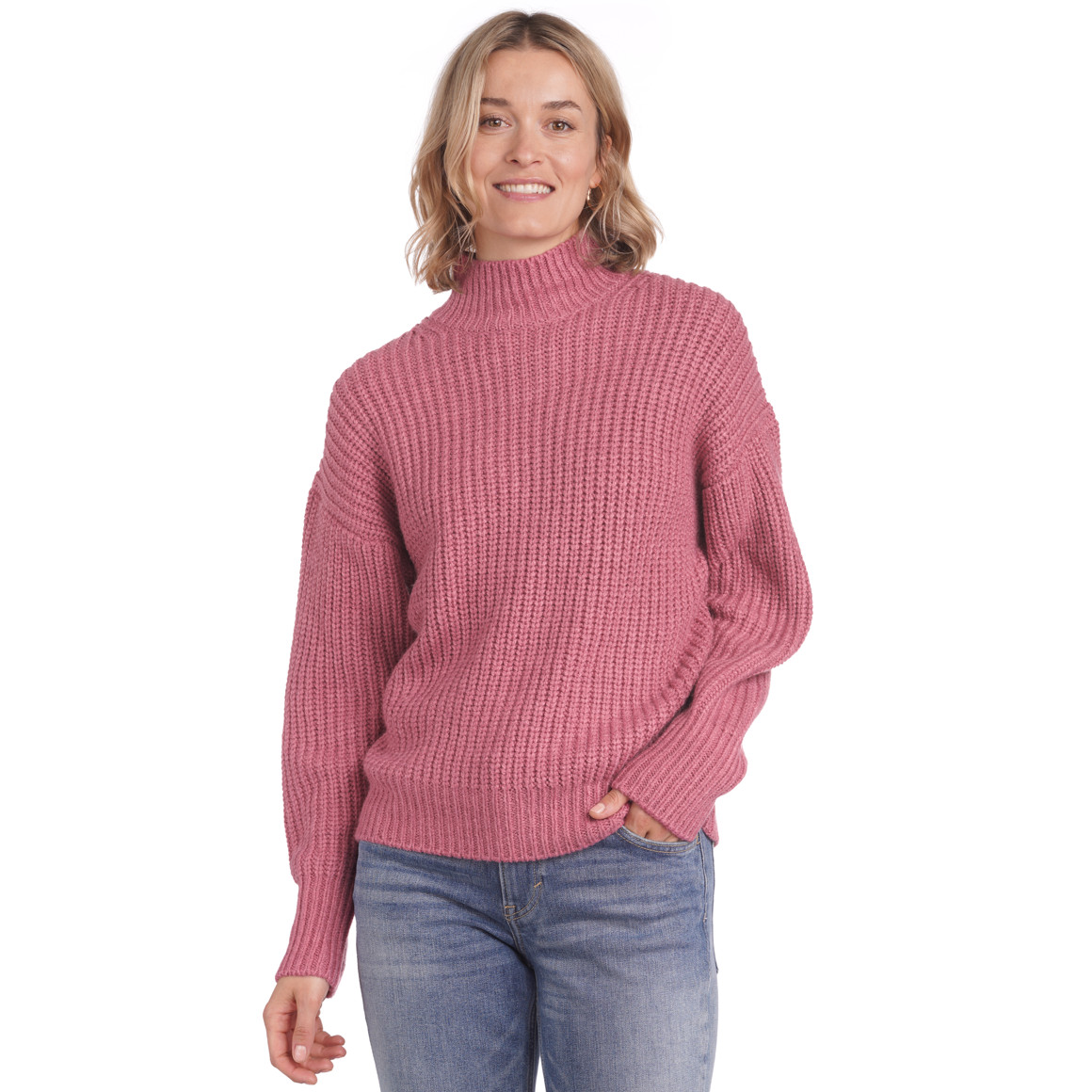 Damen Strickpullover mit Stehkragen