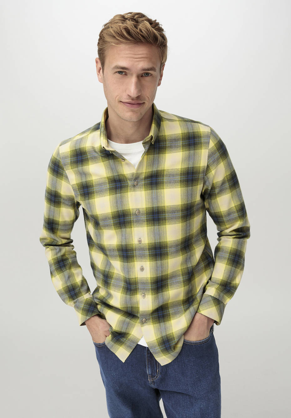 Flanell-Karohemd Regular Fit aus reiner Bio-Baumwolle