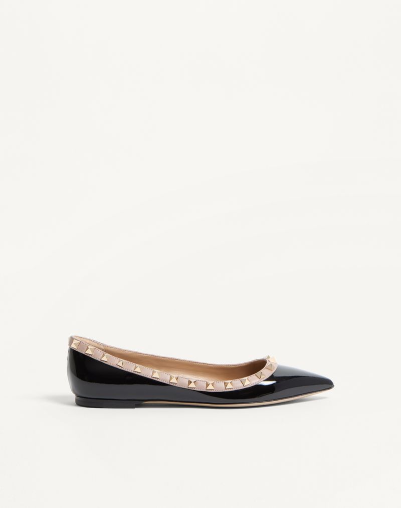 Bailarina de couro envernizado Rockstud