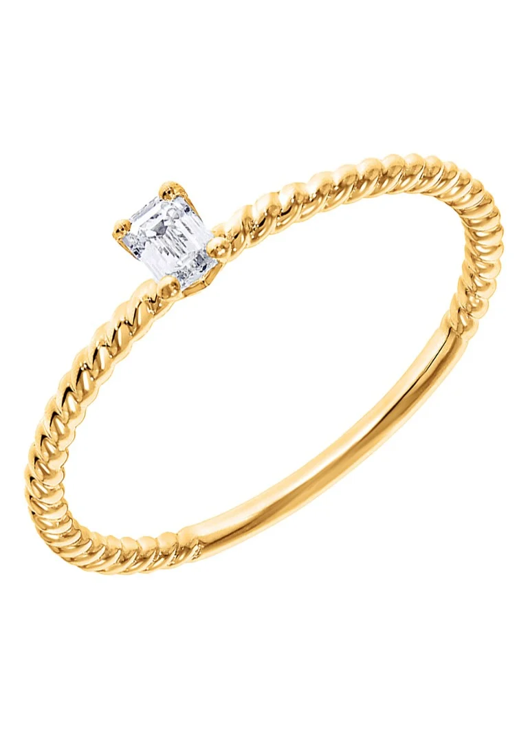 Culet Jewellery Ring of 18 carat yellow gold with diamond