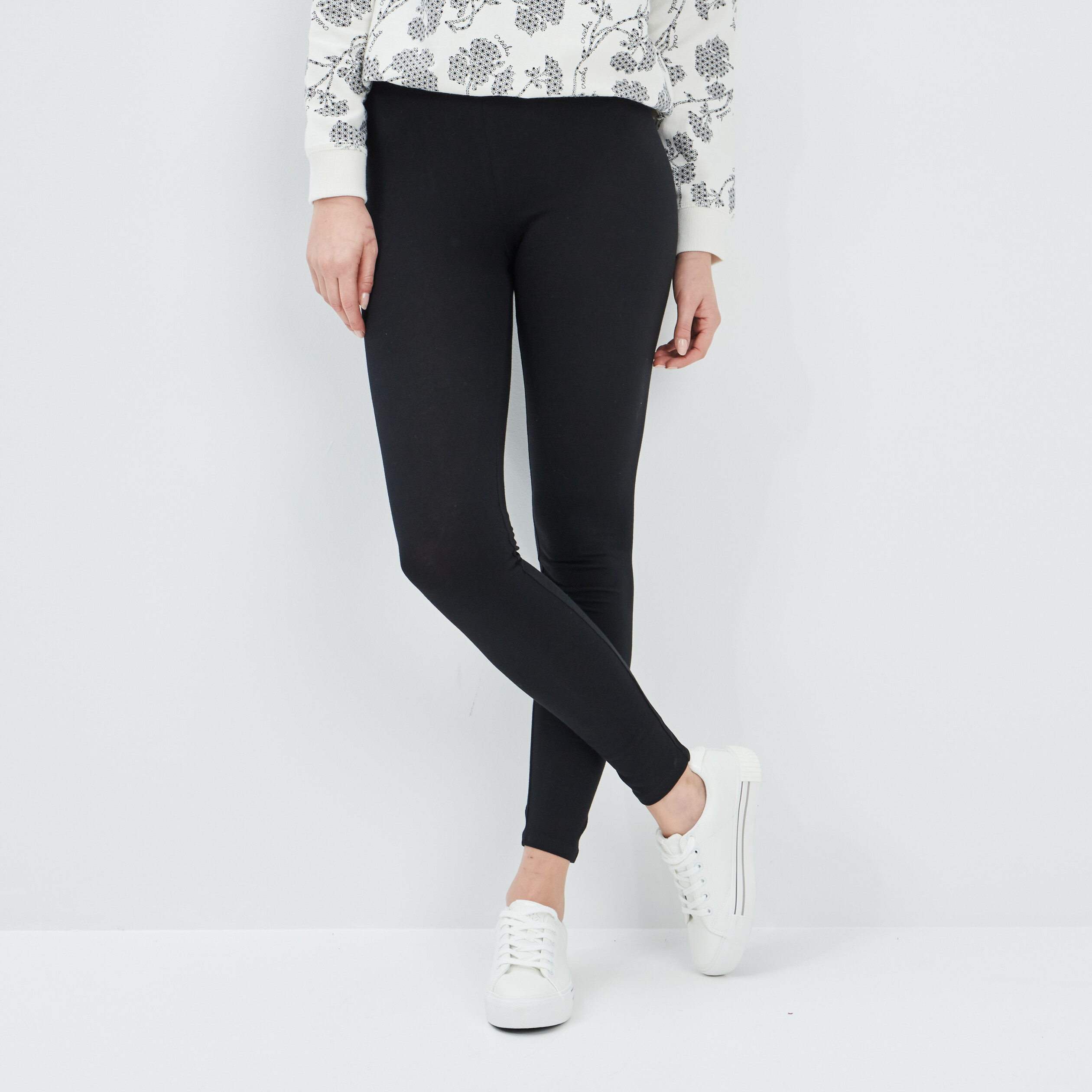 Legging long taille haute noir femme | La Halle