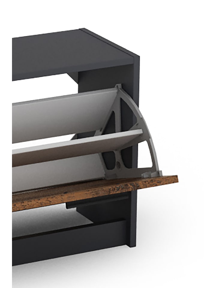 byLiving Garderoben-Set TAMINA in Old Wood / Anthrazit - (B) 97 x (H) 190 x (T) 25 cm günstig kaufen onesize