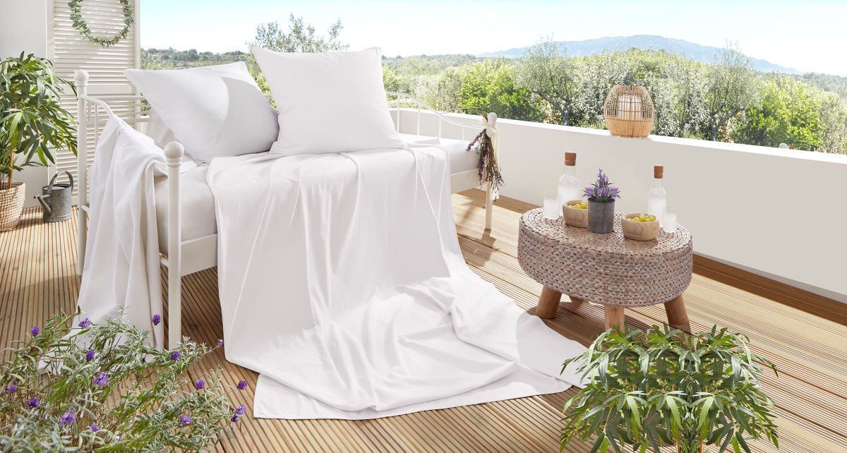 Hahn Sommerdecke Stone Weiss 150 x 200 cm