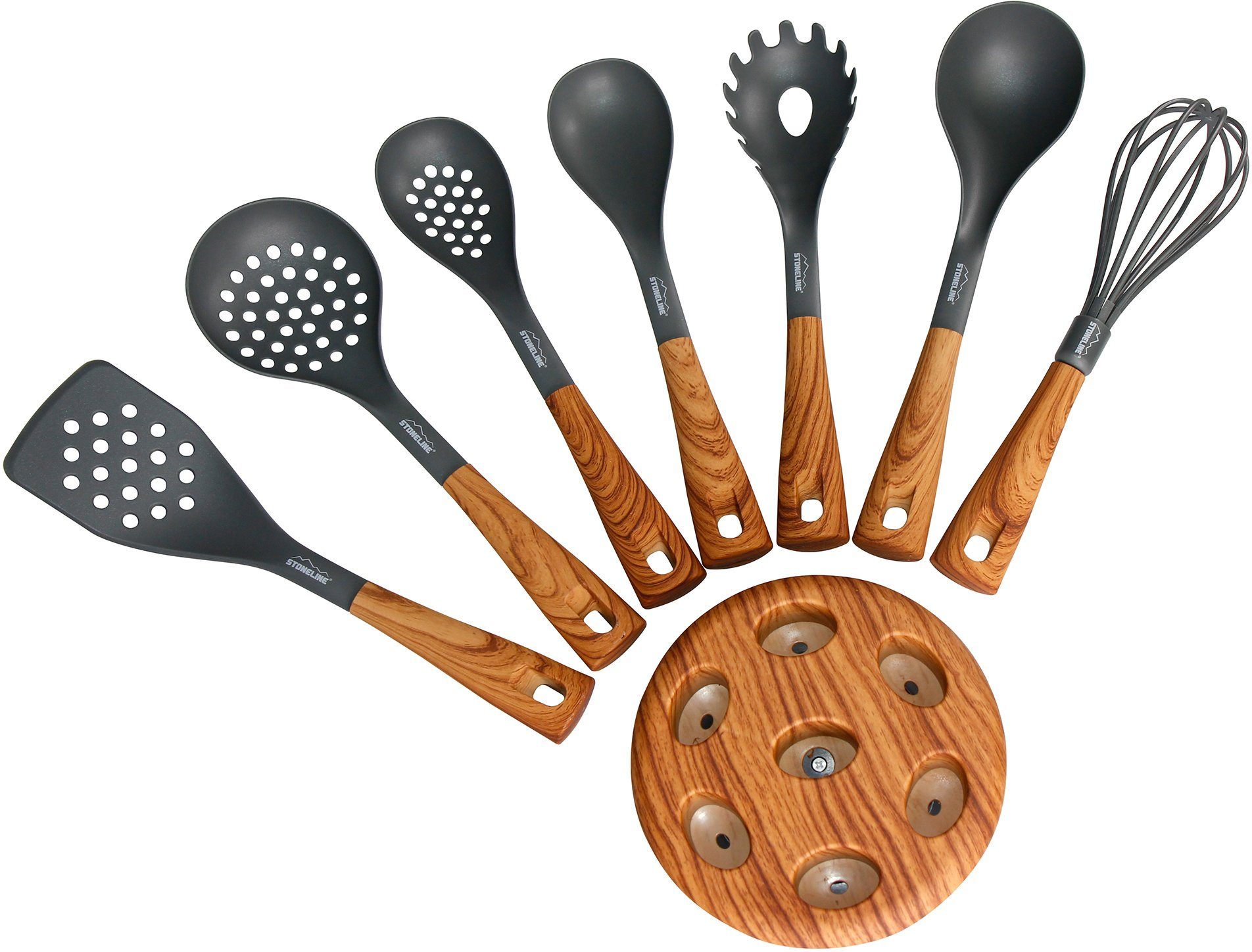 STONELINE Kochbesteck-Set (Set, 8-tlg), mit drehbarem Ständer