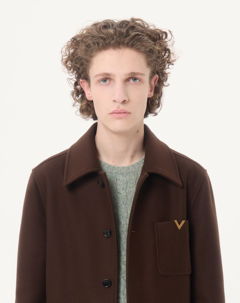 Jaqueta de lã Valentino com detalhes dourados