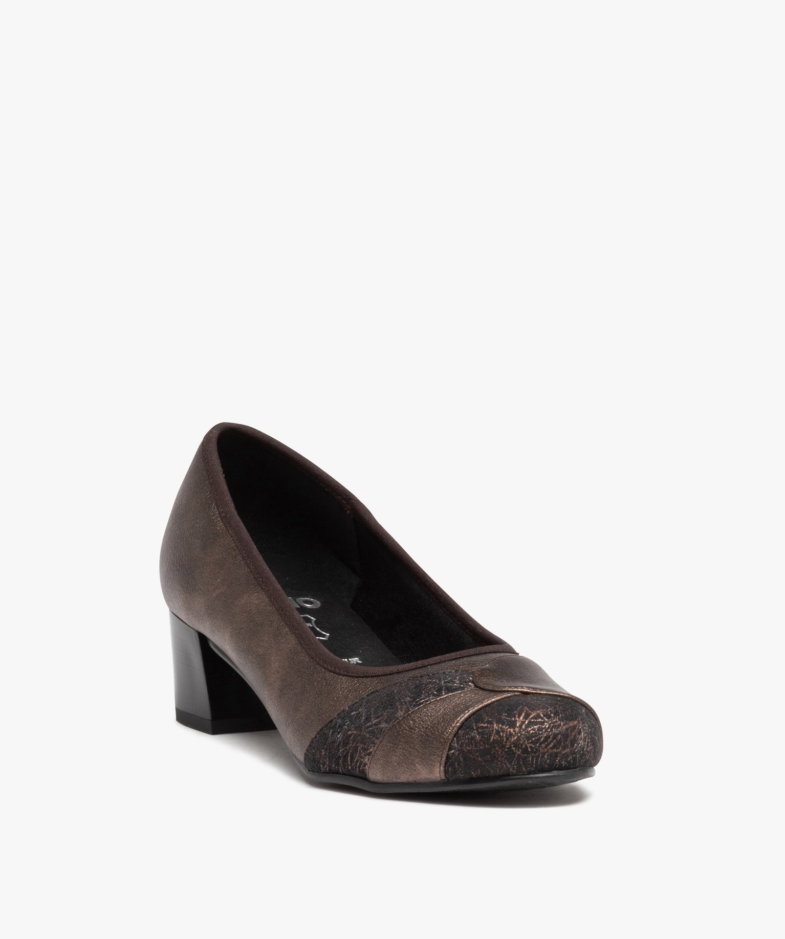 Escarpin confort avec dessus métallisé femme bronze | GEMO