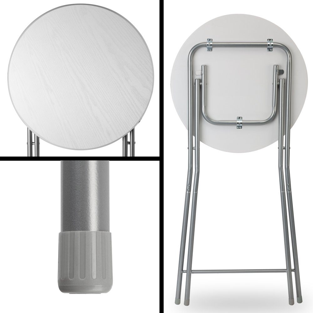 Casaria Stehtisch (1-St), Klappbar 110cm Hoch Rund Ø60cm Garten Camping Bistrotisch Partytisch