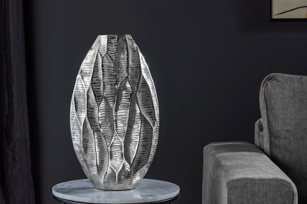 riess-ambiente Tischvase ORGANIC ORIENT 44cm silber (1 St), Wohnzimmer · Dekoration · Metall · Blumen