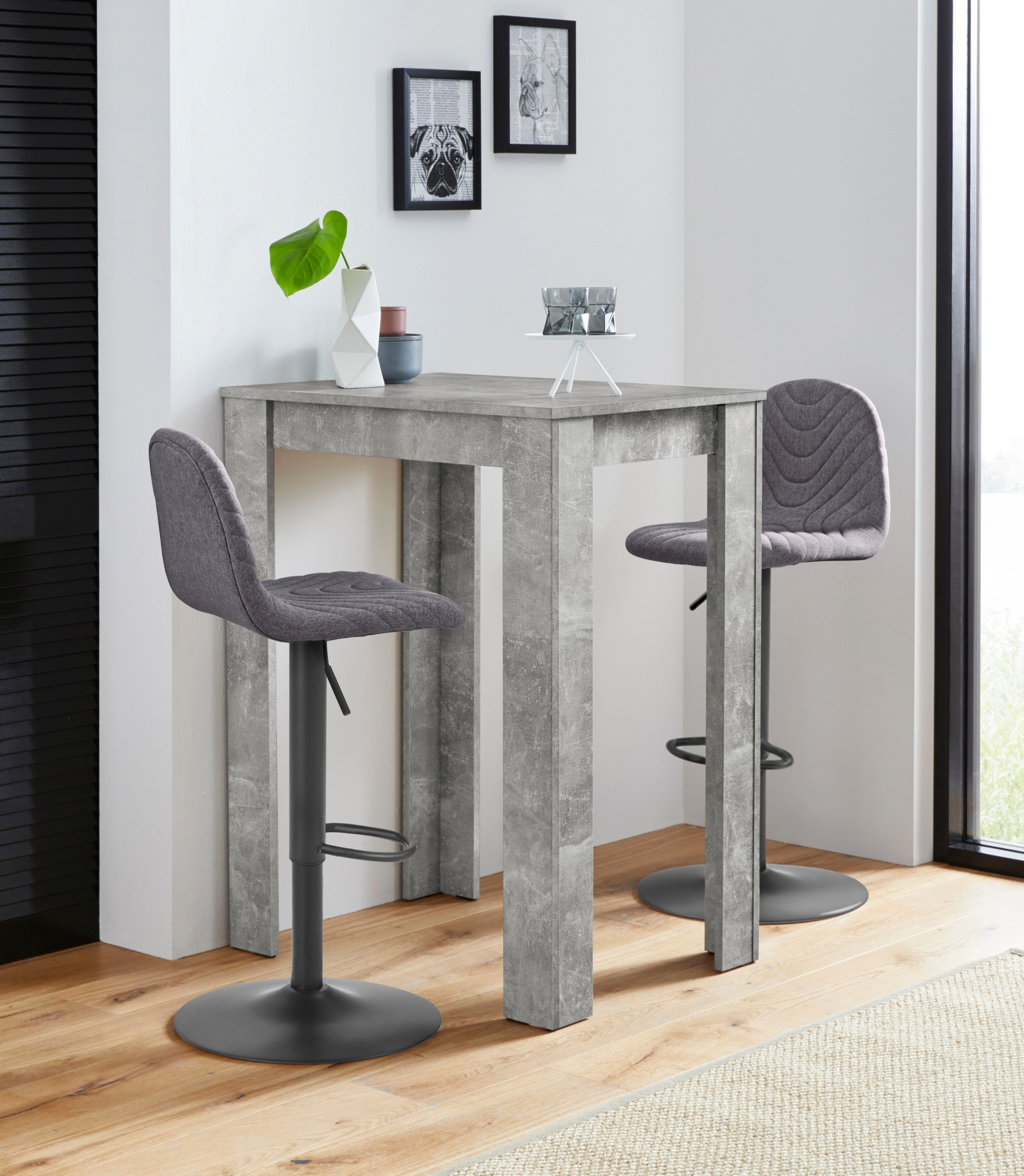 Homexperts Bargruppe Nika-Circus 2, (Set, 3-tlg., Tisch mit 2 Barhockern)