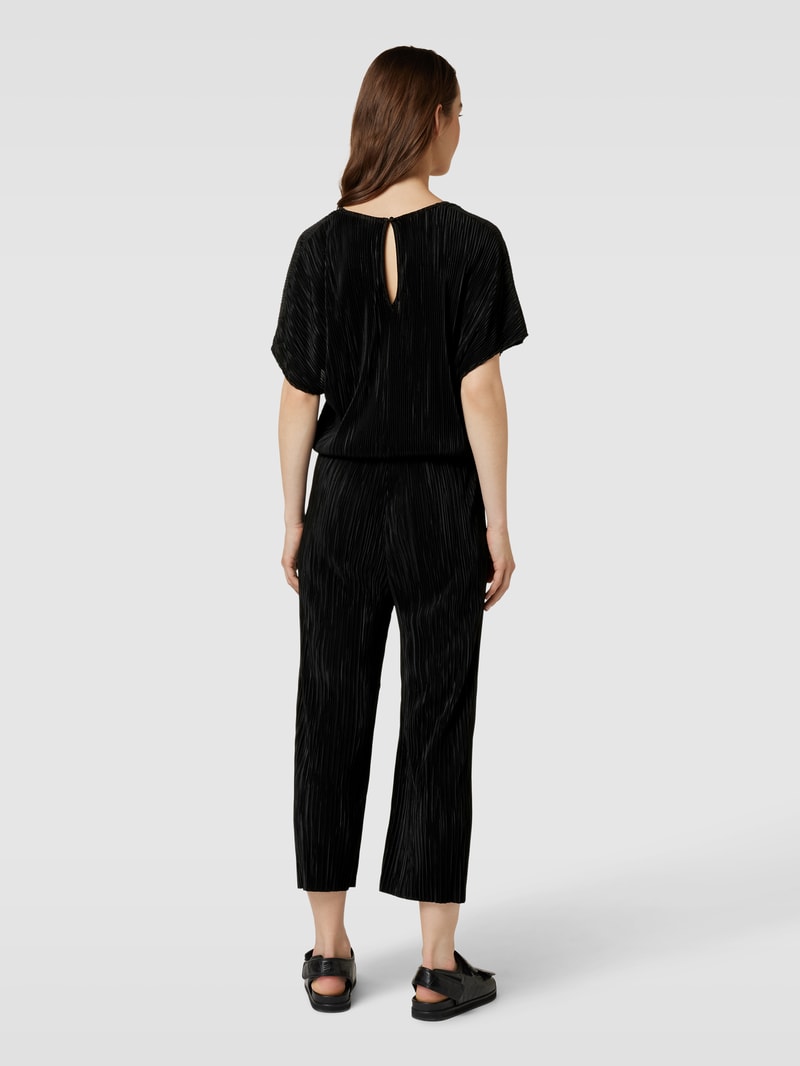 Jumpsuit mit Plisseefalten in schwarz