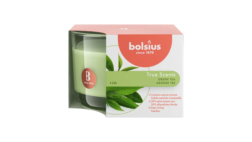 bolsius Duftglas medium True Scents Grüner Tee Grüner Tee