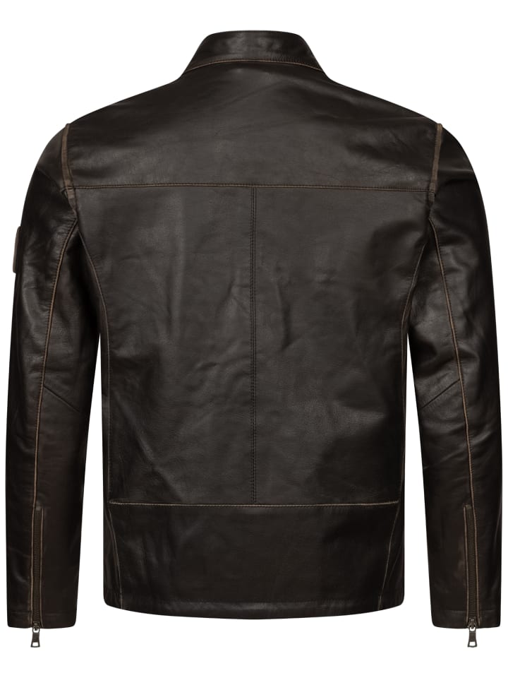 Rock Creek Lederjacke in Dunkelbraun günstig kaufen