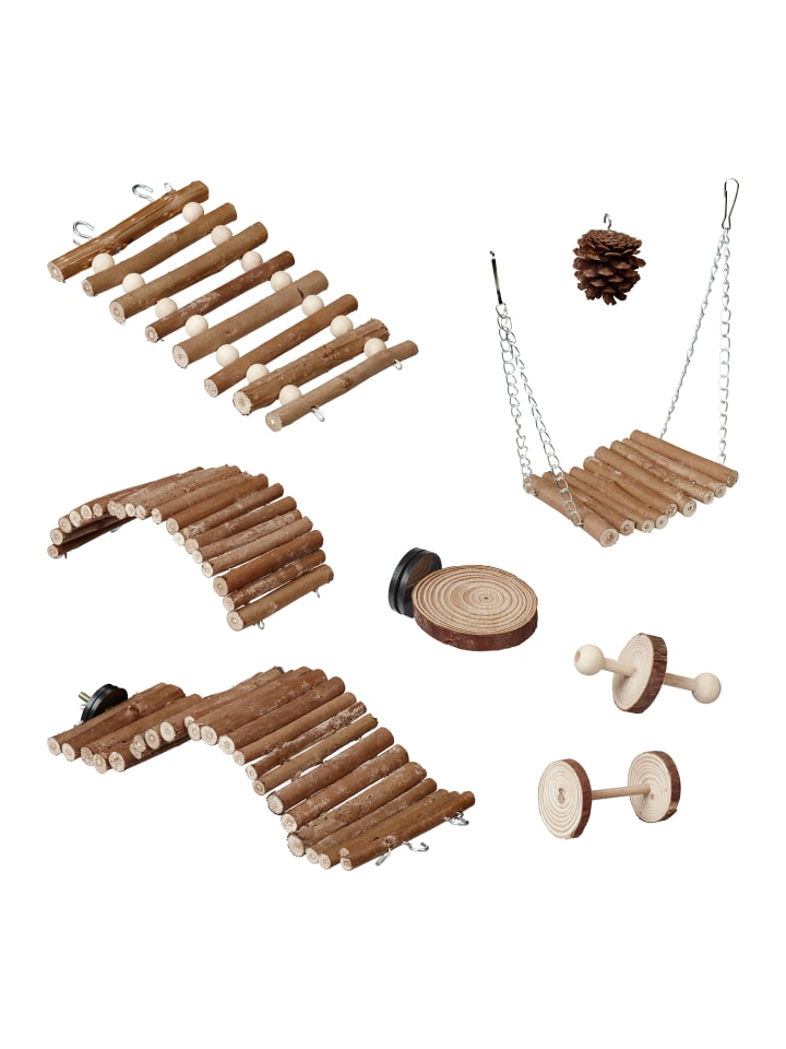 relaxdays 8-tlg. Vogelspielzeug in Natur günstig kaufen onesize