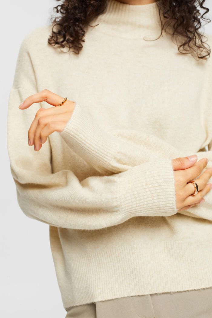 Wollmix-Pullover mit Stehkragen