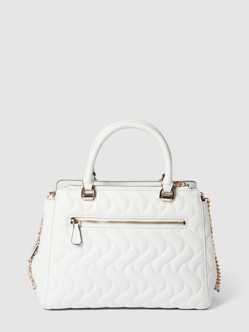 Handtasche mit Strukturmuster und Steppnähten Modell 'SOCIETY' in weiß