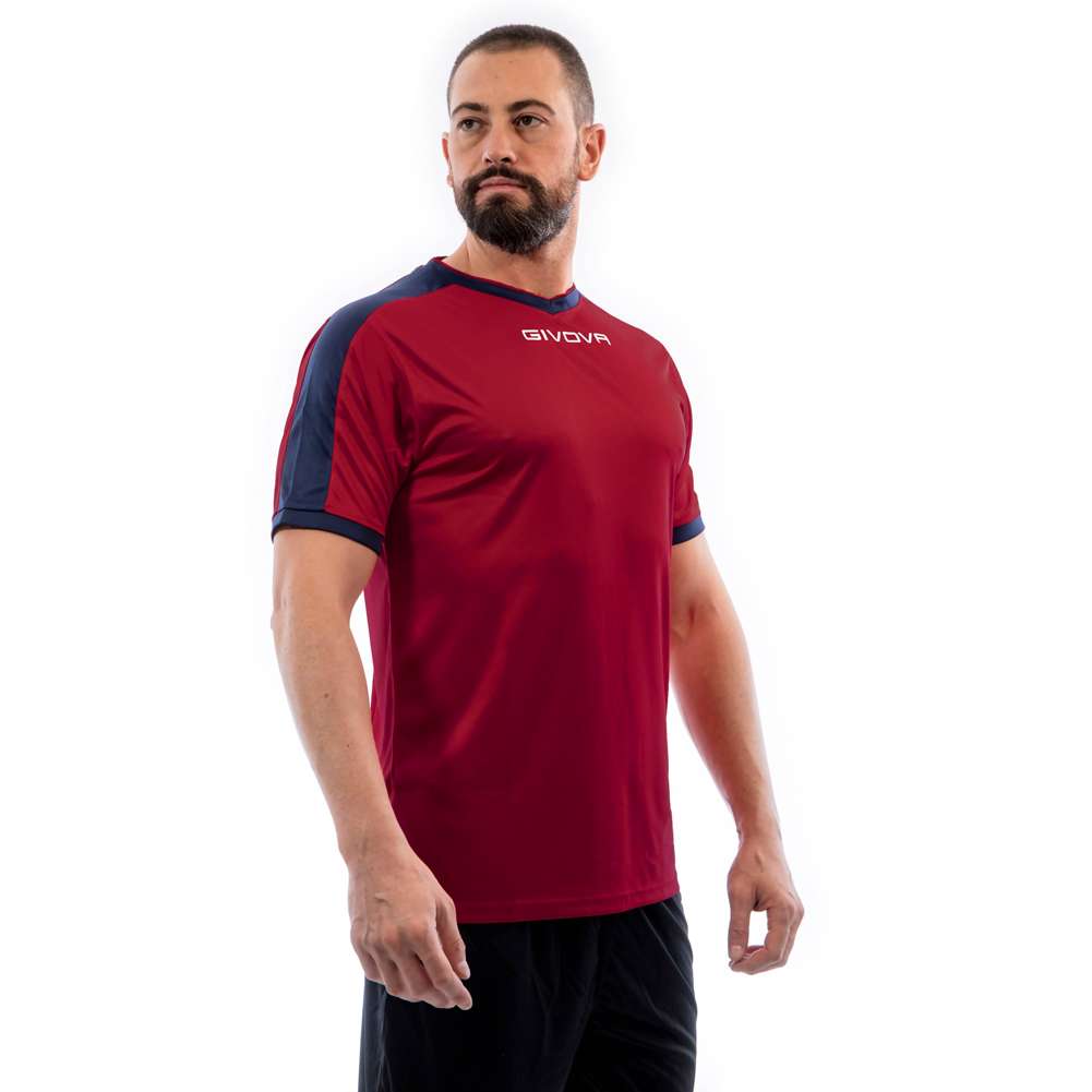 Givova Kit Revolution Fußball Trikot mit Shorts rot navy
