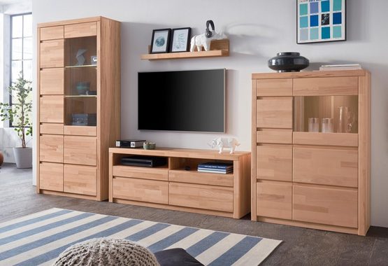 Woltra Wohnwand Silkeborg, (Set, 4-St), teilmassives Holz