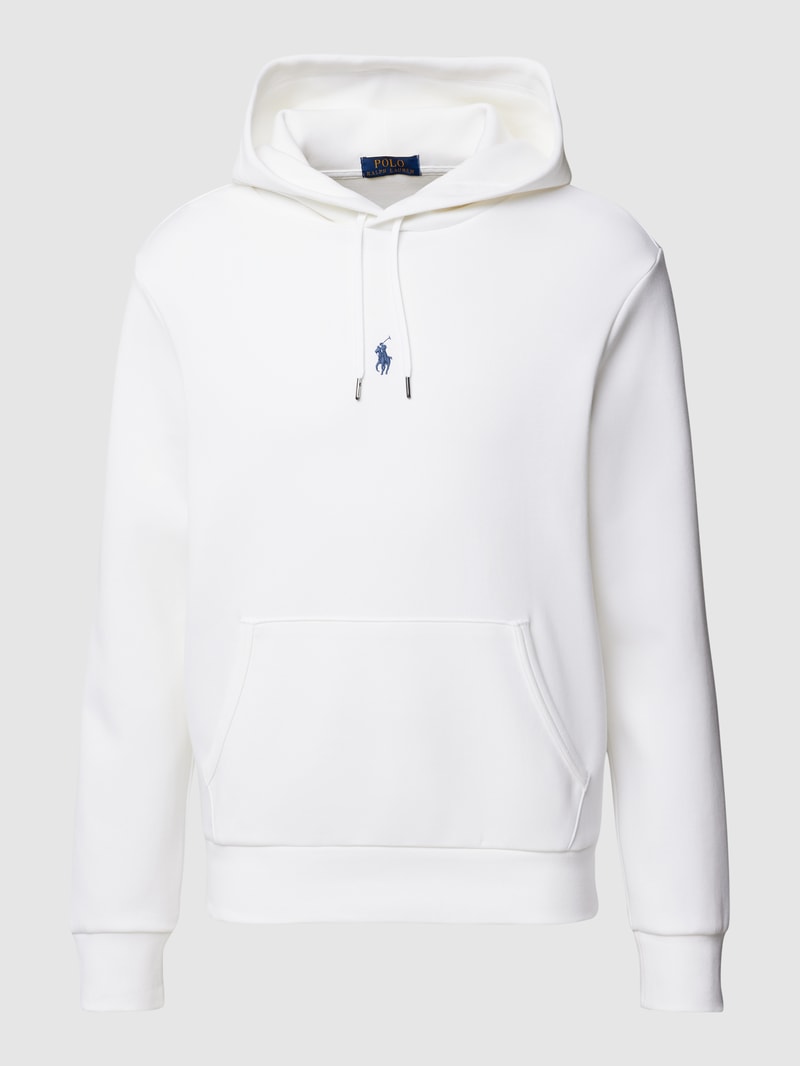 Hoodie mit Label-Stitching in weiß