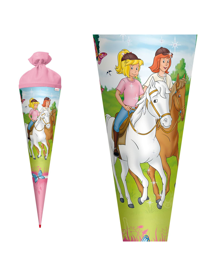 ROTH Set Schultüte Bibi & Tina 70 cm, Glitter,  LED Schleife in Bunt günstig kaufen onesize
