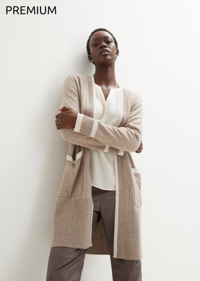 Wollstrickjacke mit Good Cashmere Standard®-Anteil
