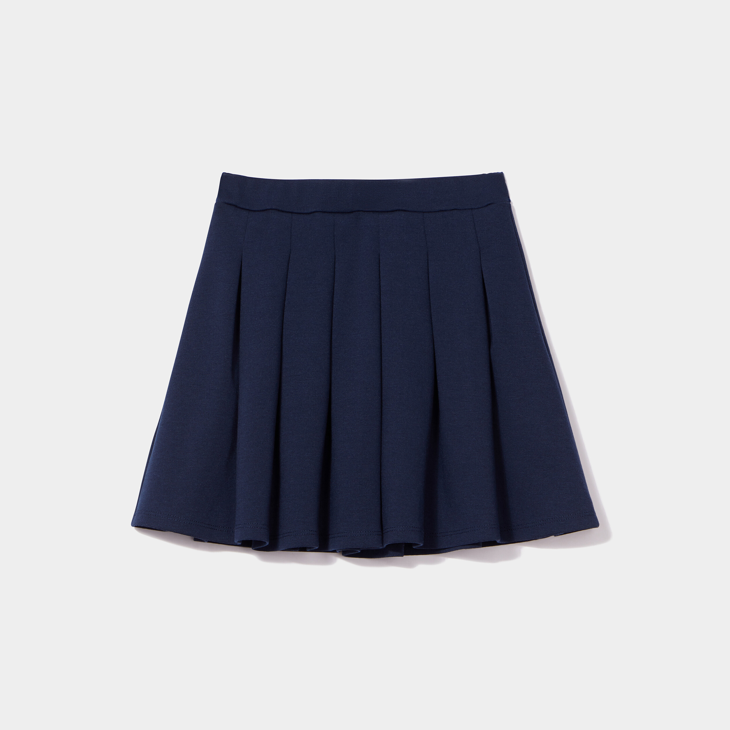 Jupe courte patineuse plissée bleu marine fille | La Halle