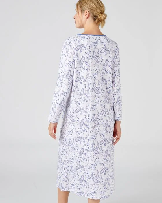 Chemise de nuit en pur coton peigné