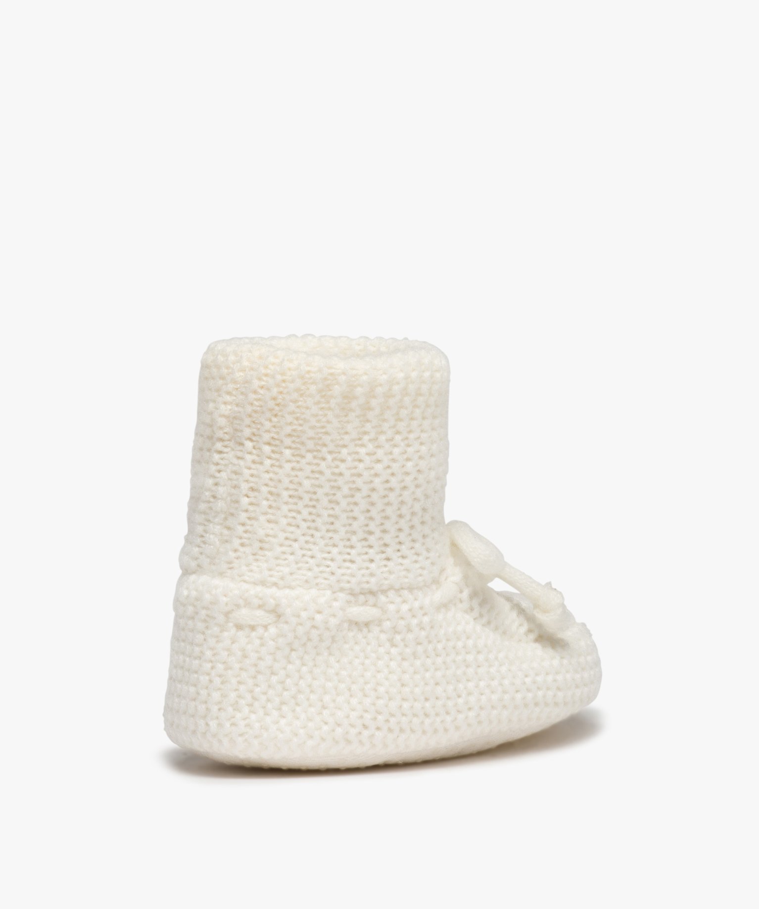 Chaussons bébé bottillons en maille unis ecru | GEMO