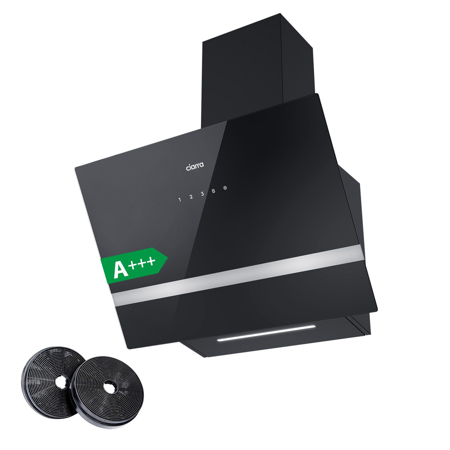 CIARRA Kopffreihaube VM6736HB, A+++ 650m³/h Dunstabzugshaube 60cm WIFI + APP & Touch Control BOOST