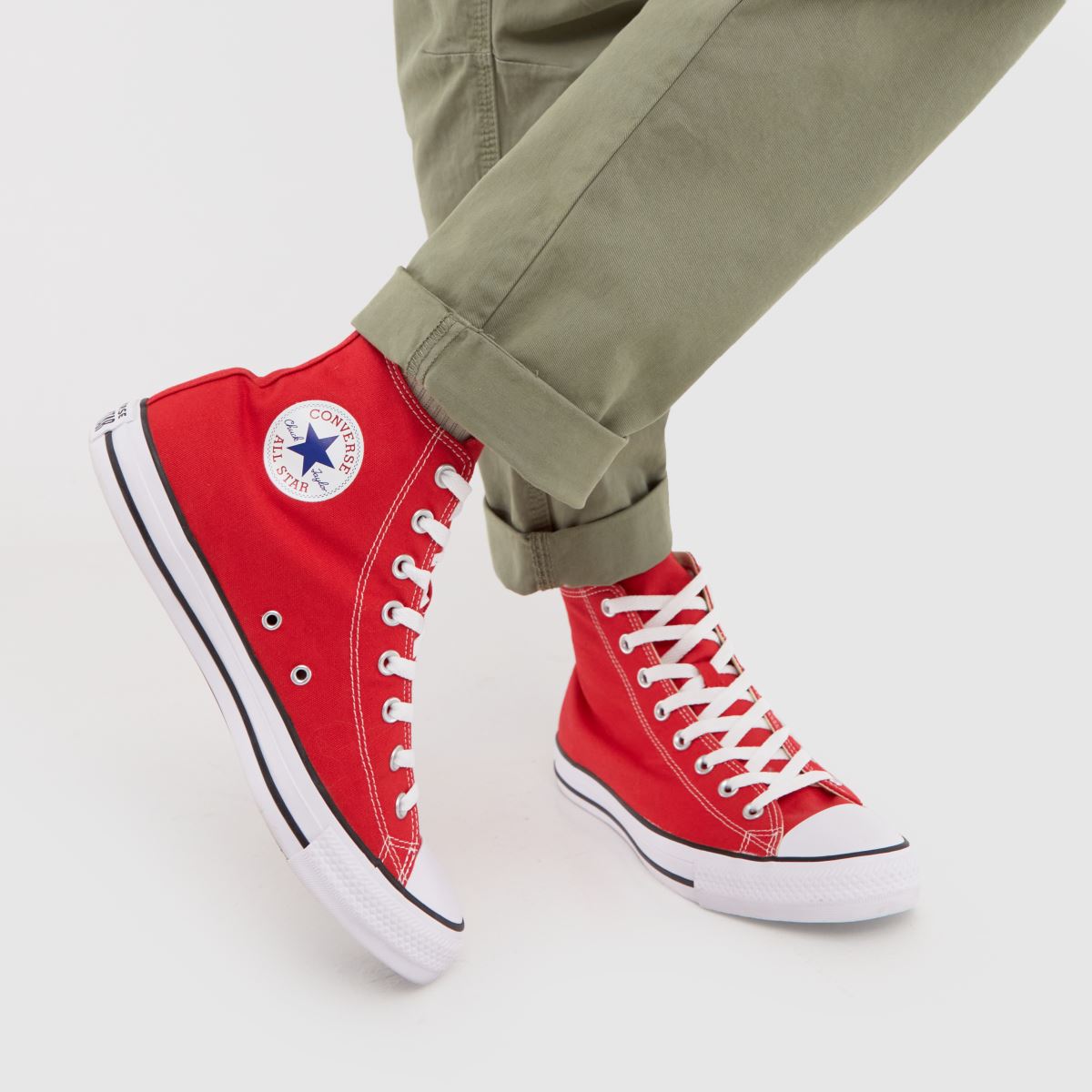 Converse All Star Hi cipők piros színben