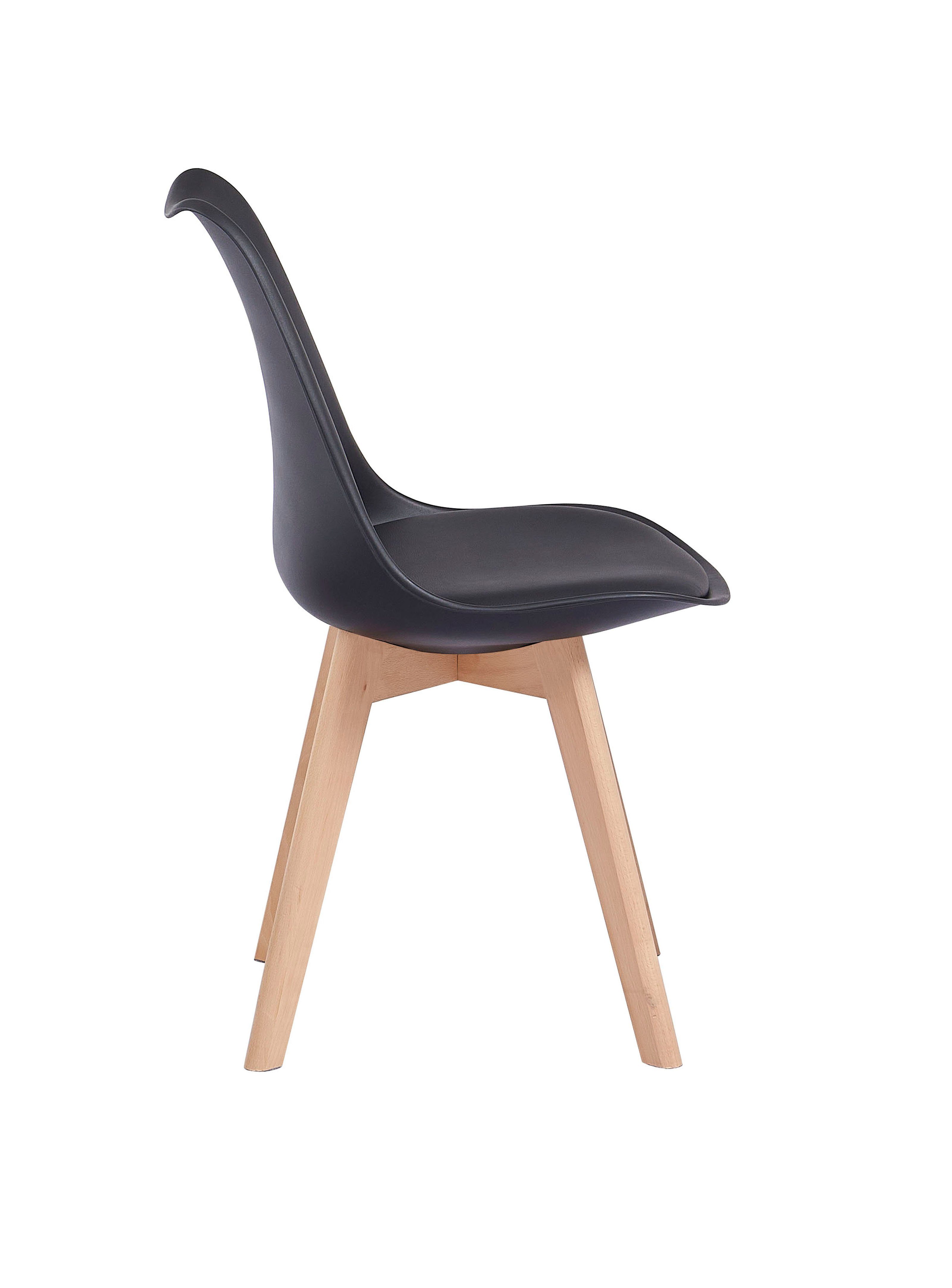 SAM® Schalenstuhl Mani, mit integriertem Kunstleder-Sitzkissen und Massivholzgestell
